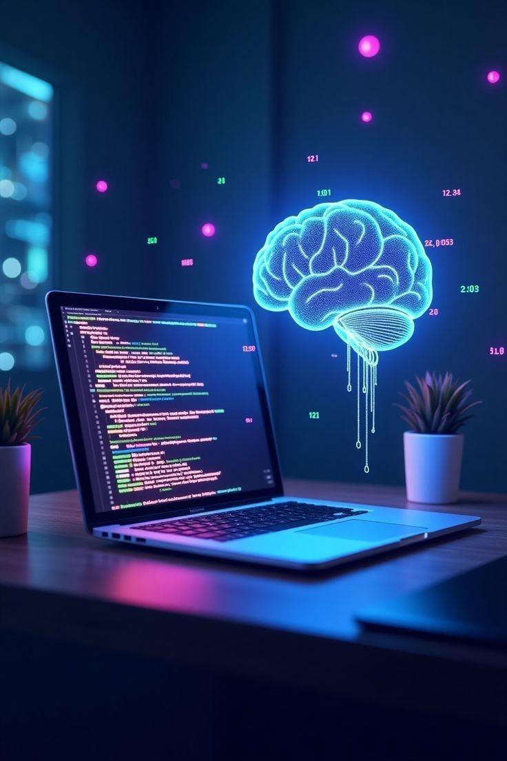 Mobile app project planning workspace with devices and development tools